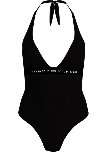 Tommy Hilfiger Siyah Kadın Mayo Halter One Pıece Rp, Bds UW0UW05259