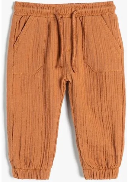 Normal Bel Lastikli Paça Kahve Erkek Çocuk Chino Pantolon 4SMB40005TW