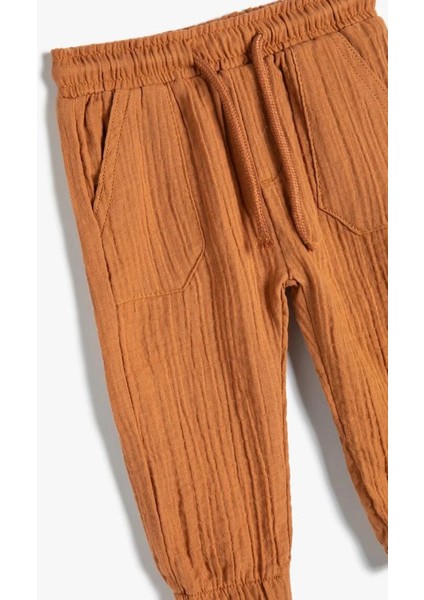 Normal Bel Lastikli Paça Kahve Erkek Çocuk Chino Pantolon 4SMB40005TW
