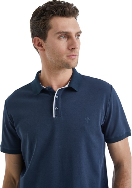 Polo Yaka Düz Lacivert Erkek T-Shirt 40527 fırsatları