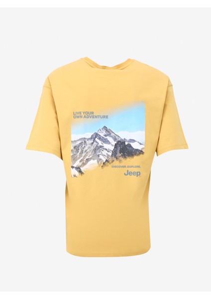 Hardal Erkek Bisiklet Yaka Loose Fit Baskılı T-Shirt C4SM-TST4607
