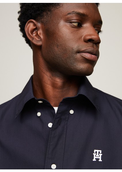 Normal Gömlek Yaka Mavi Erkek Gömlek MW0MW34551DW5 modelleri