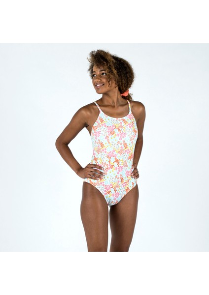 Nabaiji Çocuk X Sırt Kesimli Mayo - Beyaz - LILA PANTAI modelleri