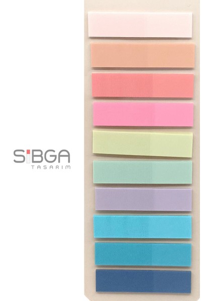 10 Renk 200 Yaprak Renkli Postit Sticker Yapışkanlı Not Kağıdı Post It