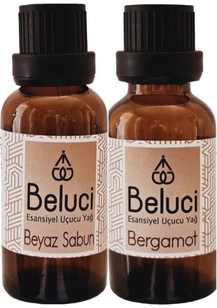 Bergamot + Beyaz Sabun Uçucu Buhurdanlık Yağı Oda Kokusu Aromaterapi Set ( 2 Adet x 30 ml )