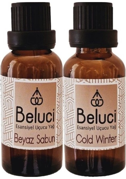 Beyaz Sabun + Cold Winter Uçucu Buhurdanlık Yağı Oda Kokusu Aromaterapi Set ( 2 Adet x 30 ml )