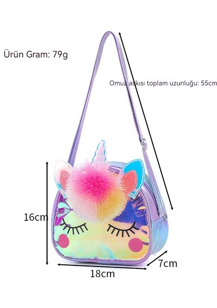 Çocuk Crossbody Çanta Unicorn Öğrenci Omuz Çantası (Yurt Dışından)