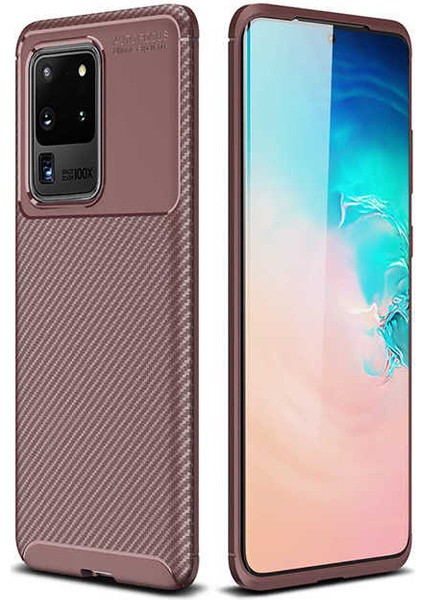 Samsung Galaxy S20 Ultra Uyumlu Kılıf Karbon Dizayn, Kamera Koruyan, Esnek Special Seri