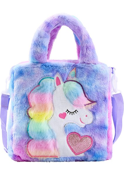 Işlemeli Peluş Omuz Çantası Çocuk Unicorn Tote Çanta (Yurt Dışından)