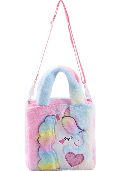 Işlemeli Peluş Omuz Çantası Çocuk Unicorn Tote Çanta (Yurt Dışından)