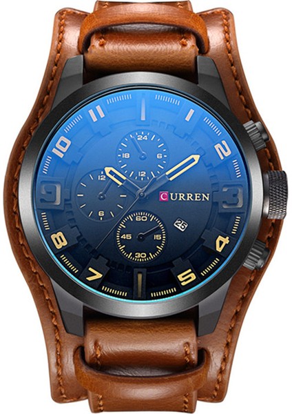 Erkek Saatleri Moda Lüks Askeri Kuvars Spor Erkek Izle Günlük Deri Kol Saatleri Erkek Saat Montre Homme (Yurt Dışından)
