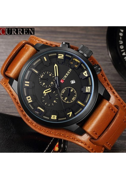 Erkek Saatleri Moda Lüks Askeri Kuvars Spor Erkek Izle Günlük Deri Kol Saatleri Erkek Saat Montre Homme (Yurt Dışından) modelleri