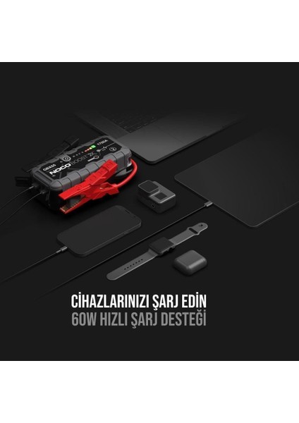 GBX55 Lityum Akü Takviye 12V 1750AMP + Powerbank + LED Lamba fırsatları