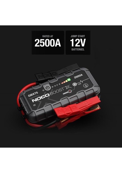 GBX75 Lityum Akü Takviye 12V 2500AMP + Powerbank + LED Lamba