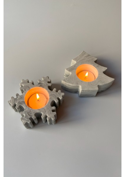 2'li Yılbaşı Tealight Mumluk Seti