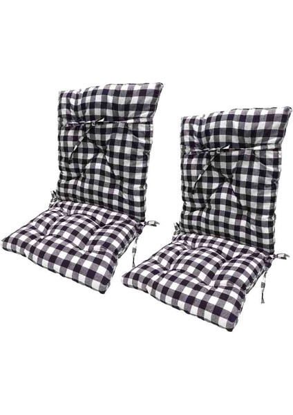 2'li Pötikare Arkalıklı Yıkanabilir Sandalye Minderi