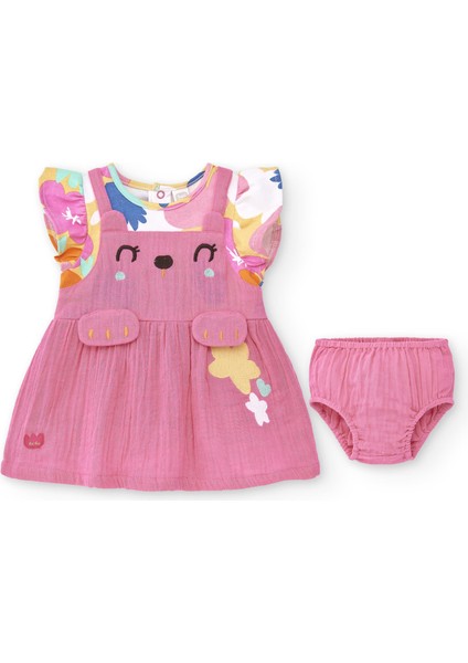 Tuc Tuc 2Li Kız Bebek Elbise Bloomer Set