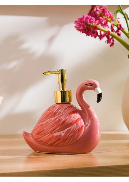 Flamingo Figürlü Sıvı Sabunluk Pembe Renk 10X15 cm