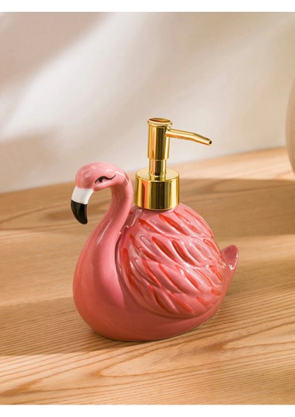 Flamingo Figürlü Sıvı Sabunluk Pembe Renk 10X15 cm fiyatları