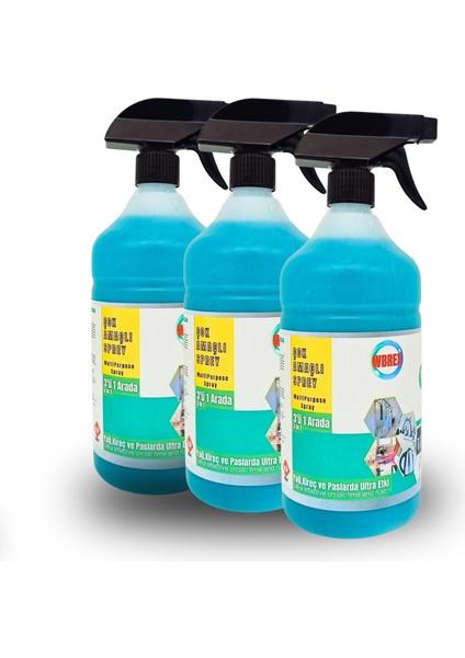 Yağ,kireç,pas Sökücü Çok Amaçlı Sprey 3'ü 1 Arada Beyaz Sirke Katklılı 1000ml* 3 Adet