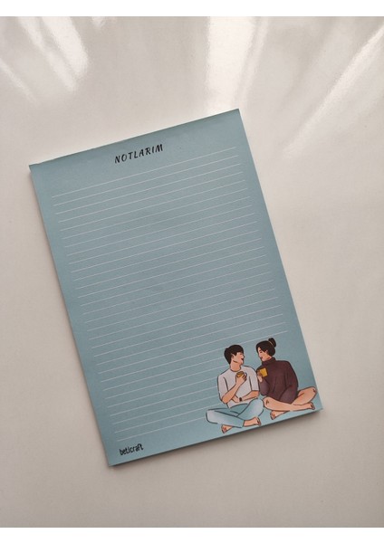 Aşık Çift Temalı Notepad A5 Boy 15X21 Üstten Tutkallı Çek Kopar