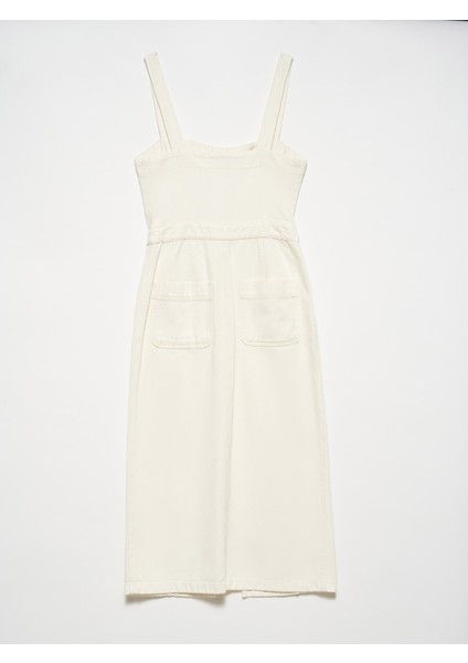 90767 Denim Midi Elbise-Natural fiyatları