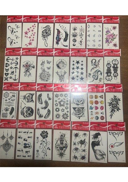30 Adet Birden Minimal Yapıştırma Geçici Dövme Seti SERI10