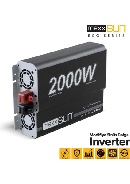 Mexxsun® Modifiye Sinus 12V 2000W Inverter EA985225