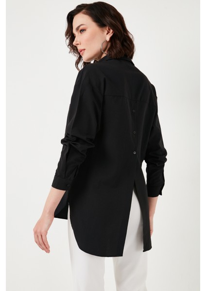 Pamuklu Arkası Düğmeli Boyfriend Gömlek Bayan Gömlek 66939522S4 fırsatları