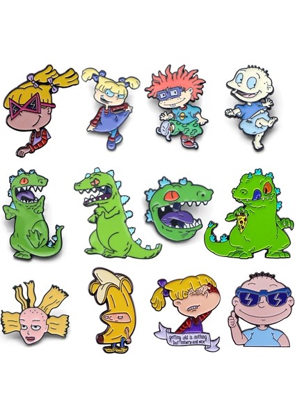 Stil 4 1 LB2057 90 S Karikatür Komik Anime Figürü Emaye Pimleri Broş Toplama Dinozor Yaka Rozeti Erkek Kadın Moda Takı Hediyeler (Yurt Dışından) fiyatları