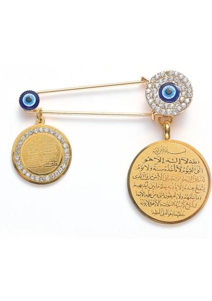 AL18307-SIYAH Dört Gül Suresi Marsala Islam Arap Türkiye Mavi Nazar Bebek Pin Broş (Yurt Dışından) fırsatları