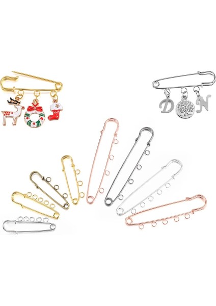 Kc Altın 50MM - 3ringx5 Adet 5/10 Adet Emniyet Pimleri Broş Boş Taban Broş Pins 50/80/90MM Pimleri 3/5 Yüzükler Takı Pin Takı Yapımı Malzemeleri Aksesuarları (Yurt Dışından)