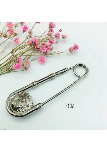 Gümüş-L 3 Adet Alaşım Çift Aslan Kafası Broş Pin Moda Diy Emniyet Pimleri Kadın Bel Kapanış Artefakt Erkek Takım Elbise Ceket Dekorasyon Takı (Yurt Dışından)