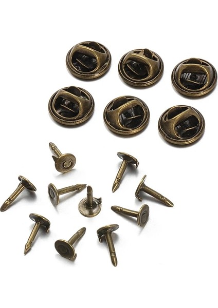 50 Adet Bronz 15MM Pimler ve Kapaklar 50 Takım Pimler Kapaklar Düğme Kelebek Toka Pin Geri Sıkma Rozeti Tutucu Broş Debriyaj Tırnak Kravat Tıpalar Diy Takı Bulguları (Yurt Dışından)