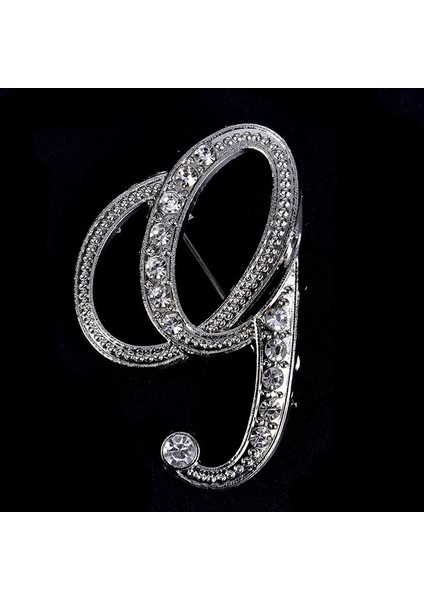 G Kadınlar Lüks Ingilizce A-Z Mektup Broş Pin Kristal Rhinestone Metal Parlak Kızlar Bayanlar Yaka Yaka Pin Eşarp Elbise Dekor (Yurt Dışından)