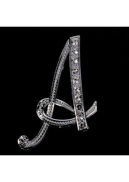 G Kadınlar Lüks Ingilizce A-Z Mektup Broş Pin Kristal Rhinestone Metal Parlak Kızlar Bayanlar Yaka Yaka Pin Eşarp Elbise Dekor (Yurt Dışından) indirimleri