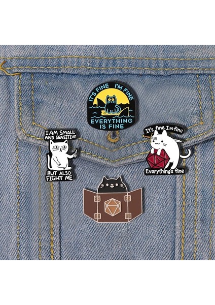 W9335 20 Yüz Zar Oyunu Emaye Pimleri Karikatür Siyah Kedi Köpekbalığı Kılıç Hançer Broş Hayvan Rozetleri Trendy Yaka Takı Arkadaşlar Için Hediye (Yurt Dışından) fiyatları