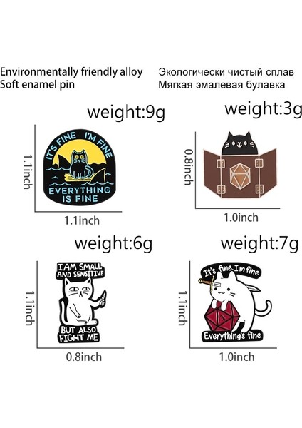 W9335 20 Yüz Zar Oyunu Emaye Pimleri Karikatür Siyah Kedi Köpekbalığı Kılıç Hançer Broş Hayvan Rozetleri Trendy Yaka Takı Arkadaşlar Için Hediye (Yurt Dışından) modelleri