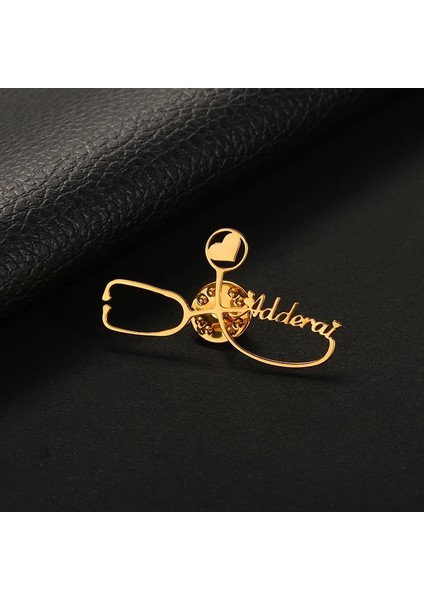 13 Altın Rengi Kişiselleştirilmiş Özelleştirilmiş Isim Kadınlar Için Broşlar Altın Renk Paslanmaz Çelik Mektup Stetoskop Pin Rozetleri Broşlar Düğün Takısı (Yurt Dışından) fiyatları