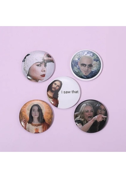 Stil-3 Avrupa ve Amerika Komik Sevimli Yuvarlak Geometri Akrilik Rozet Pin Karikatür Kedi Kurbağa Rozeti Erkek ve Kadın Giyim Aksesuarları Hediye (Yurt Dışından) fırsatları