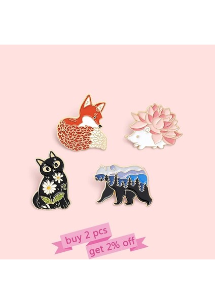 Kurbağa Orman Bahçe Emaye Pin Özel Tilki Kedi Ayı Kirpi Broş Çanta Yaka Pin Karikatür Hayvan Rozeti Takı Çocuklar Için Hediye Arkadaşlar (Yurt Dışından)