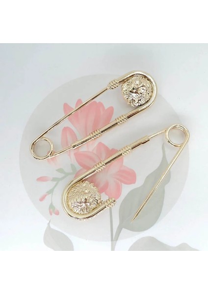 Gümüş-L 3 Adet Alaşım Çift Aslan Kafası Broş Pin Moda Diy Emniyet Pimleri Kadın Bel Kapanış Artefakt Erkek Takım Elbise Ceket Dekorasyon Takı (Yurt Dışından)