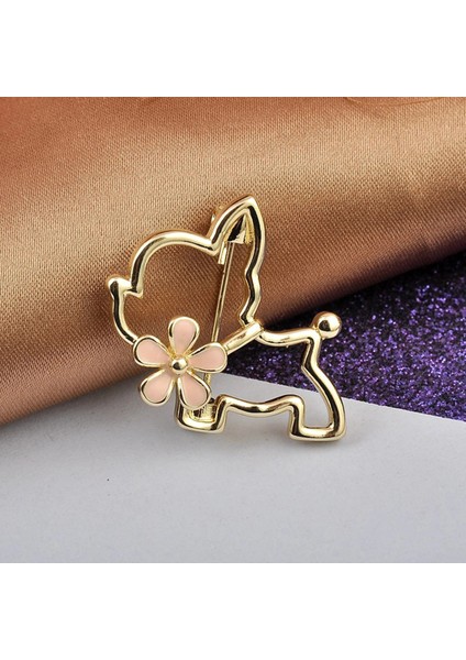 Tilki Altın Rengi Içi Boş Köpek Broş High-End Takım Elbise Broş Pins Kore Tarzı Korsaj Kadınlar Için Moda Giyim Aksesuarları Takı (Yurt Dışından)