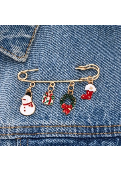 Stil 5 Moda Noel Broş Pin Kadın Erkek Noel Baba Kar Tanesi Noel Ağacı Çan Emaye Broş Yeni Yıl Noel Dekorasyon Hediye (Yurt Dışından)