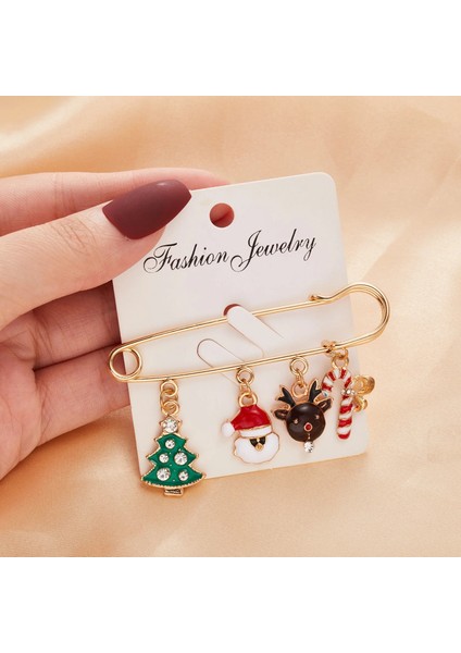 Stil 5 Moda Noel Broş Pin Kadın Erkek Noel Baba Kar Tanesi Noel Ağacı Çan Emaye Broş Yeni Yıl Noel Dekorasyon Hediye (Yurt Dışından) fiyatları
