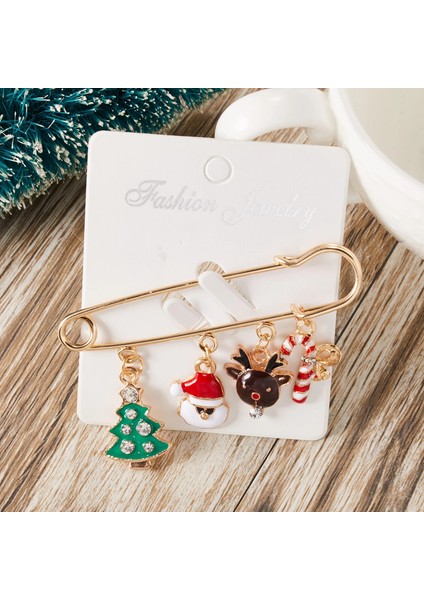 Stil 5 Moda Noel Broş Pin Kadın Erkek Noel Baba Kar Tanesi Noel Ağacı Çan Emaye Broş Yeni Yıl Noel Dekorasyon Hediye (Yurt Dışından) fırsatları