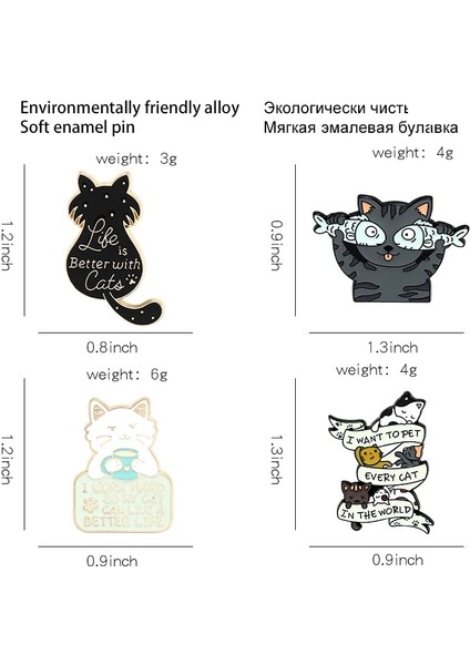 Siyah Kedi Hayat Kediler ile Daha Güzeldir Emaye Pin Özel Kedi Balık Kahve Broş Gömlek Yaka Çanta Sevimli Hayvan Rozeti Takı Çocuklar Için Hediye (Yurt Dışından) fırsatları