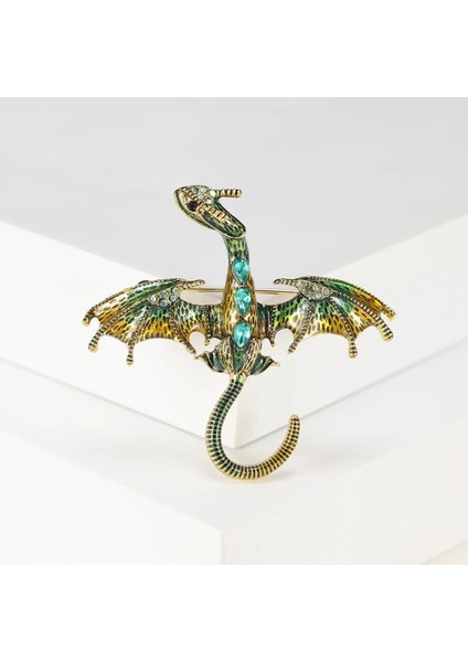 3974GN 1 Parça Kadın Broş 6 Renkli Ejderha Yaka Iğnesi Vintage Emaye Pin Erkekler Broş Lüks Takı Aksesuarları Giyim (Yurt Dışından) fiyatları