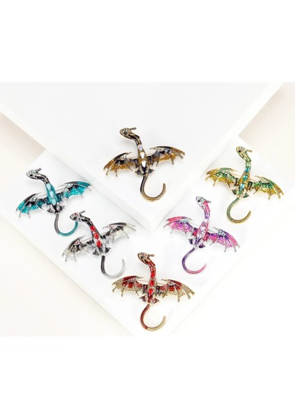 3974GN 1 Parça Kadın Broş 6 Renkli Ejderha Yaka Iğnesi Vintage Emaye Pin Erkekler Broş Lüks Takı Aksesuarları Giyim (Yurt Dışından) modelleri