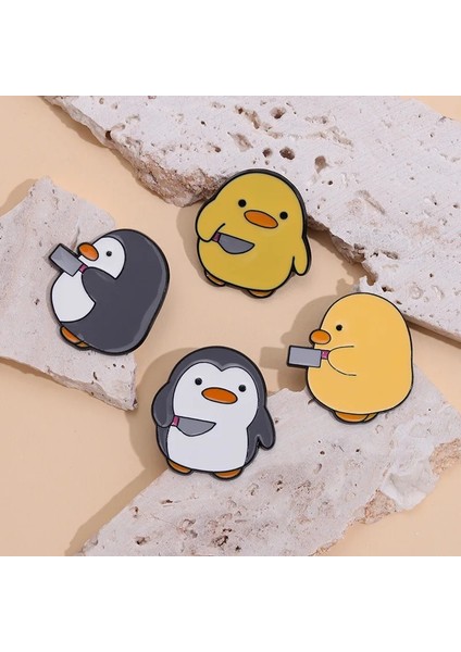 Stil 3 Penguen Hançer Bıçak Emaye Pimleri Sevimli Ördek Rozetleri Metal Yaka Iğnesi Şapka Sırt Çantası Elbise Broş Karikatür Hayvan Figürlü Mücevherat Arkadaşlar Için (Yurt Dışından) modelleri